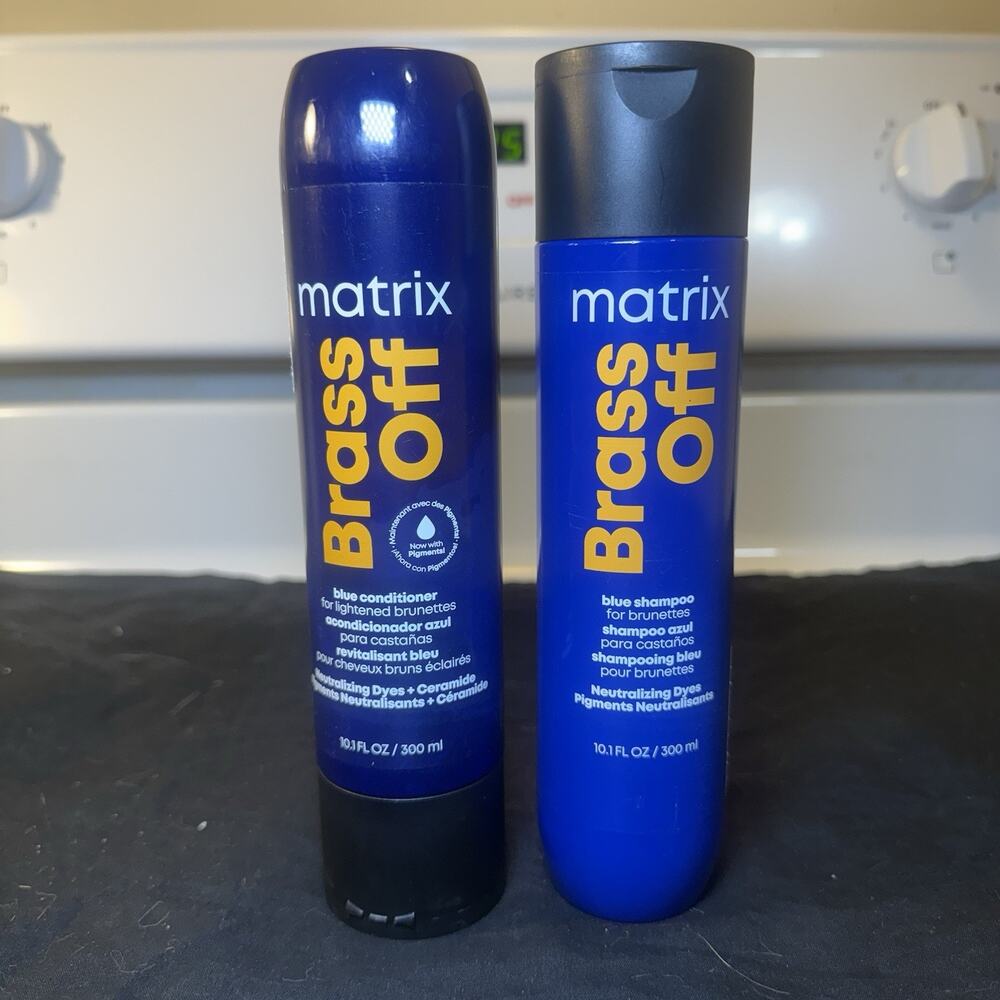 Matrix BRASS OFF Blue Shampoo & conditioner for brunettes, 10.1 fl oz New